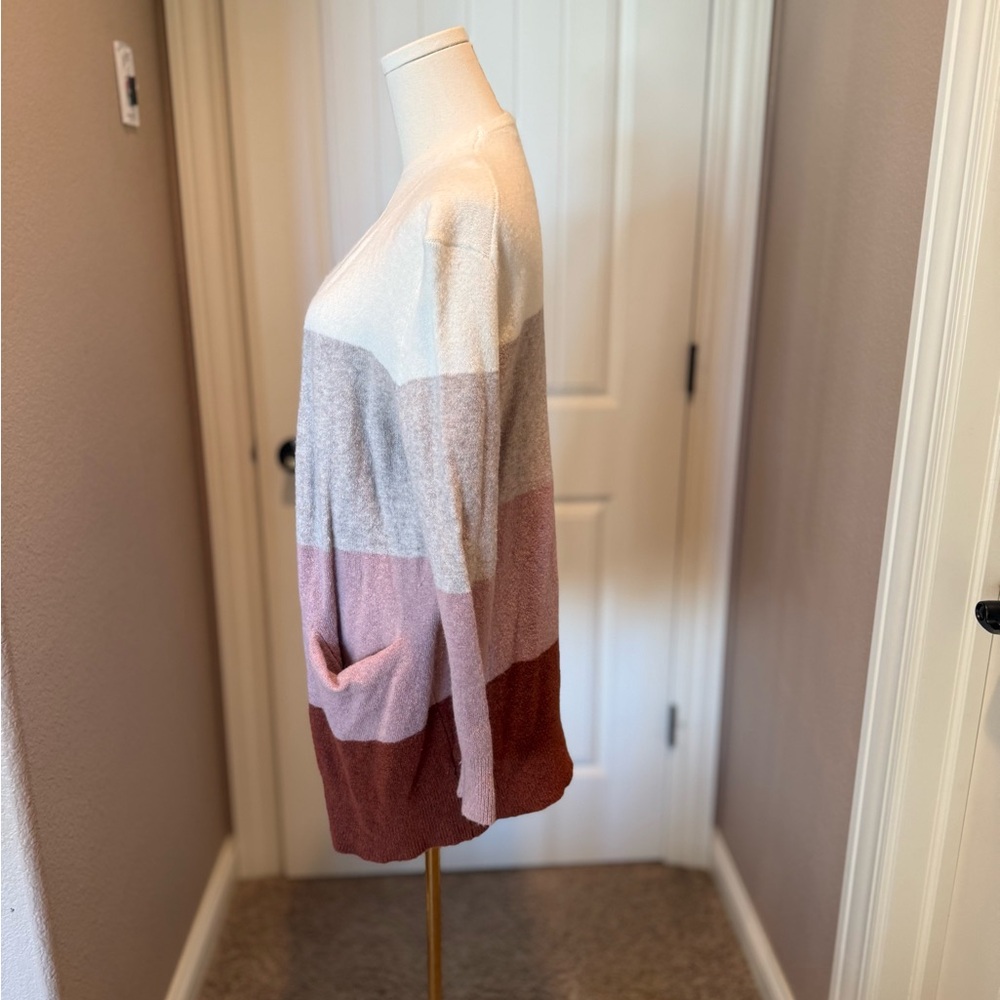 Madewell Kent Color Blocked Open Front Cardigan - Picture 2 of 4